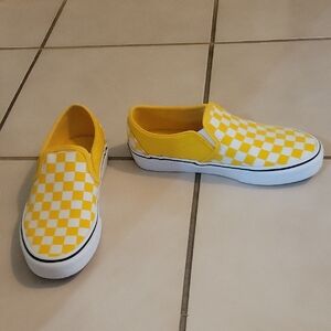 Vans yellow checkerboard size 6.5 sneakers